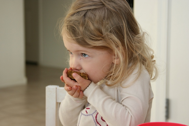 DD eating Banana Bread